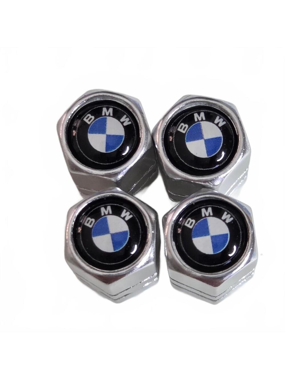 4 BMW Logo Tire Valve Stem Caps Silver Wheel Air Dust Covers Car Accessories NWT